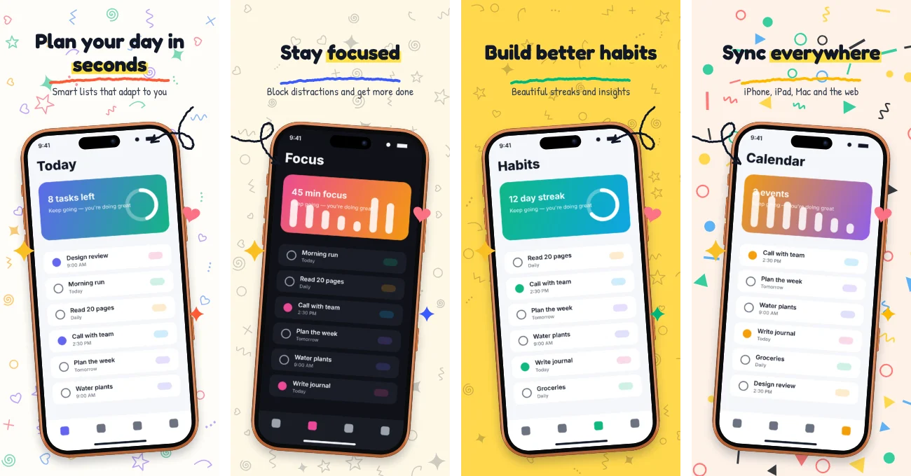 Playful doodle App Store screenshot template